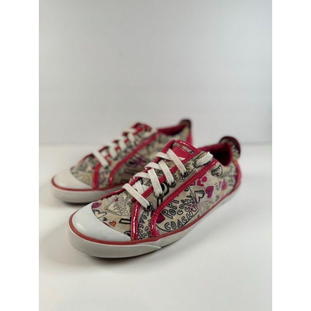 Coach Women Shoes Pink Barrett Poppy Low Top Sneaker Fashion Streetwear US 9.5 B